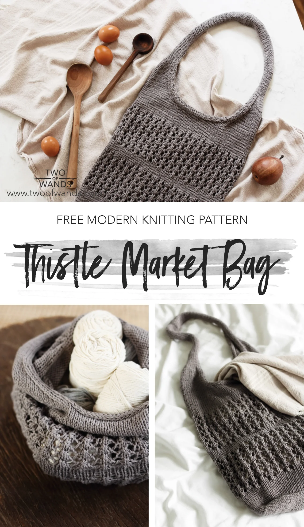 Market square bag knitting pattern sale